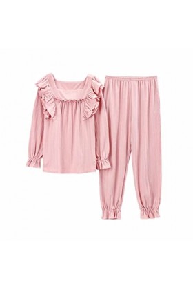 STRAW Pajamas Femmes Patrimoine à manches longues et à manches longues Color : A, Size : XX-Large 