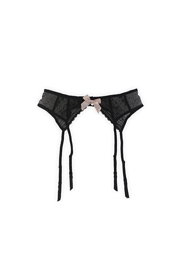 ZLXDP Femmes Bow Lace Metal Clip Sexy Garter Stockings Femmes Lingerie Pantyhose Accessoires Color : Svart, Size : S 