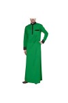 Fashion musulmane pour homme Jubba à manches longues Texture vêtements musulmanes Simple robe - - X-Small