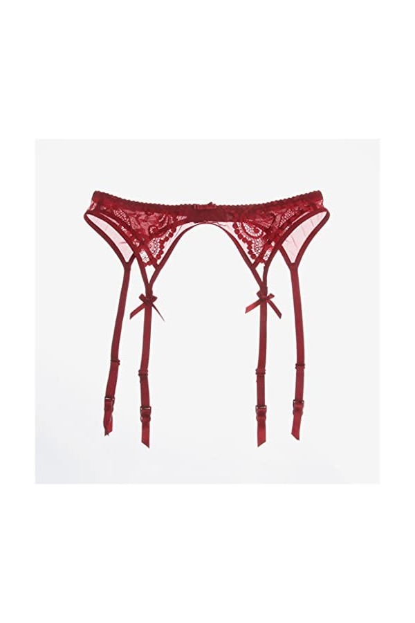 TONZN Jarretière Sexy en Dentelle pour Femme, Lingerie de Mariage, Coupe ajustée, avec Clip en métal, Bretelles de Mariage C