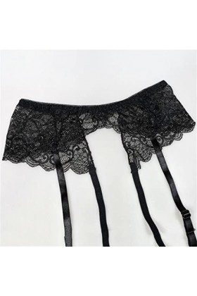 Bas Jarretelles Sexy en Dentelle Noire pour Femme Lingerie Sexy Collants Accessoires de Lingerie Cadeau Svart Talla ?nica 