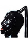 Capuche En Latex Noir Avec Lentille Oculaire En Plastique Transparent Et Perruque En Queue De Cheval En Latex Noir Masque En 