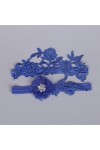 ZTTTD Garters de Mariage Lace Blue Floral Sexy Garters 2pcs Set for Women Bride Hon Ring Bridal Mand Garter