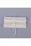 ZTTTD Garter de Mariage Blanc de la Dentelle de Fleur de Fleur