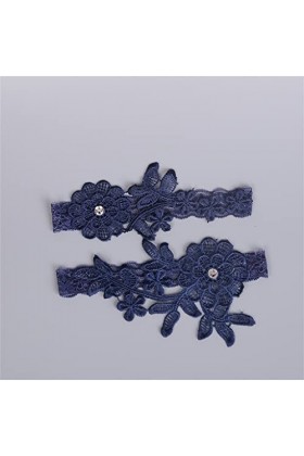 DLOETT Lot de 2 jarretelles sexy en forme de fleur bleue pour femme