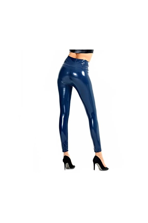 ROYAUX Femmes Sexy en Cuir Verni Miroir Haute Élasticité Leggings Taille Haute Petits Pieds Pantalon en Cuir Discothèque Bar 