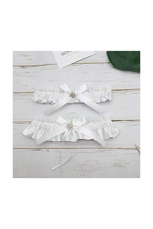 JJZXD Garter en dentelle en dentelle Stretch Satin Bowknot Gars sexy for femmes/mariée CHEG RING GARTER GARTER Color : Black