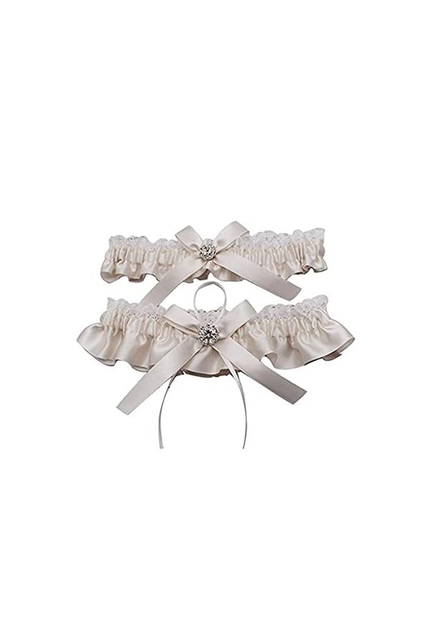JJZXD Garter en dentelle en dentelle Stretch Satin Bowknot Gars sexy for femmes/mariée CHEG RING GARTER GARTER Color : Black