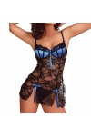 NYZABDL Femmes Porno Vêtements de Nuit Lingerie Sexy Dentelle sous-Vêtements Vêtements de Sexe Babydoll Érotique Robe Transpa