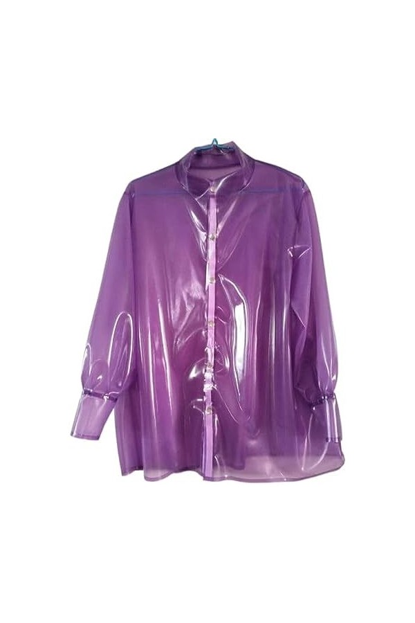 Veste Violette En Caoutchouc Latex, Jeu De Rôle, Fête 0,4 Mm,Violet,L