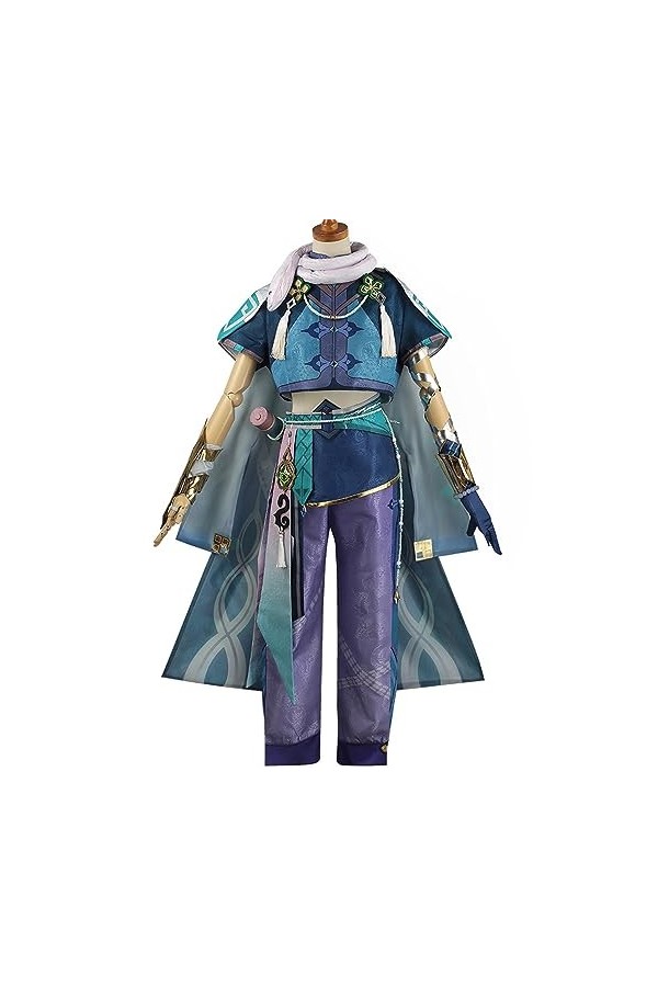 MirOdo Costume de Cosplay Baizhu, cape, haut et pantalon, uniforme de jeu, tenue de fête dHalloween,Set-XXL