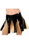 Jupes en Latex Sexy Mini Swing Noires Et Transparentes avec Bas en Caoutchouc,Couleur Personnalisée,XX-Grand