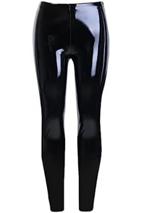 Latex Zipper Sexy Skinny Pants Femmes Tenues BlackTousers,Noir,3X-Grand