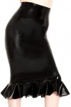 ANTIY Jupe Latex Femme Jupe Crayon Latex Taille Haute,Noir,XX-Grand