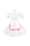 Sweet Women Summer Sissy Dress Short Sleeve Cosplay Costume Lady Leather Dresses Cute French Maid Mini Club Dress S-7XL