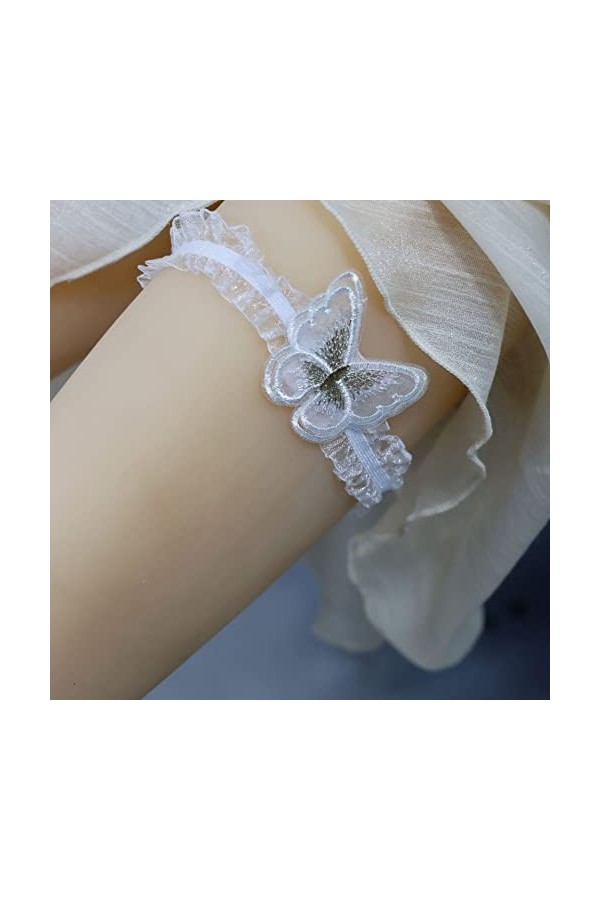 Dentelle Papillon Élastique Jambe Bijoux Fille Mignon Japonais Jk Sexy Jambe Anneau Jarretière Ceinture Couleur : Bleu, Tail
