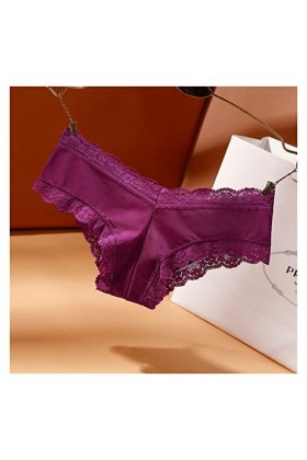 SLNFXC Sous-vêtements en dentelle pour femme Culotte ajourée Confort Slip Taille basse Culotte sans couture Femme couleur : 