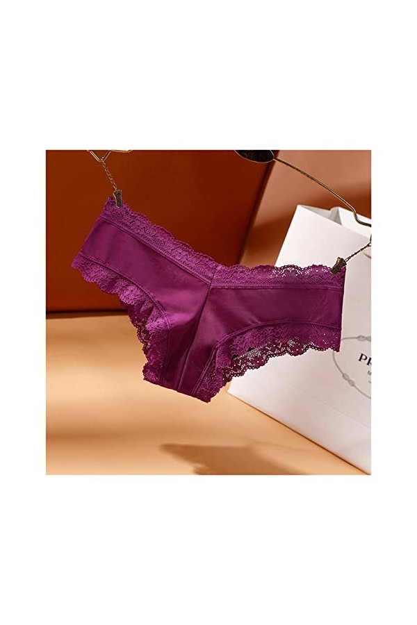 SLNFXC Sous-vêtements en dentelle pour femme Culotte ajourée Confort Slip Taille basse Culotte sans couture Femme couleur : 
