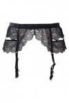GJRFYJ Jarretières en dentelle noire Satin Lady Sexy Garter Barter for les bas Clips métalliques Sous-vêtements à ceinture C