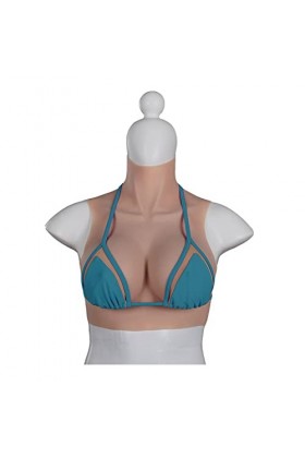 WQCZM Silicone/Coton Rempli Plastron Toucher Doux Formes De Seins Col Haut Faux Seins Enhancer pour Cosplay Mastectomie Foule