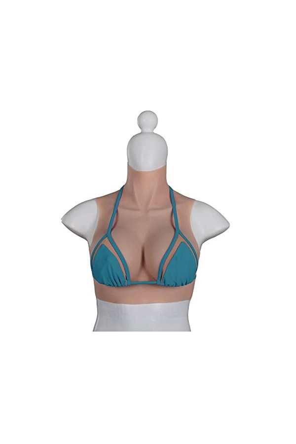 WQCZM Silicone/Coton Rempli Plastron Toucher Doux Formes De Seins Col Haut Faux Seins Enhancer pour Cosplay Mastectomie Foule