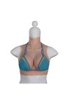 WQCZM Silicone/Coton Rempli Plastron Toucher Doux Formes De Seins Col Haut Faux Seins Enhancer pour Cosplay Mastectomie Foule