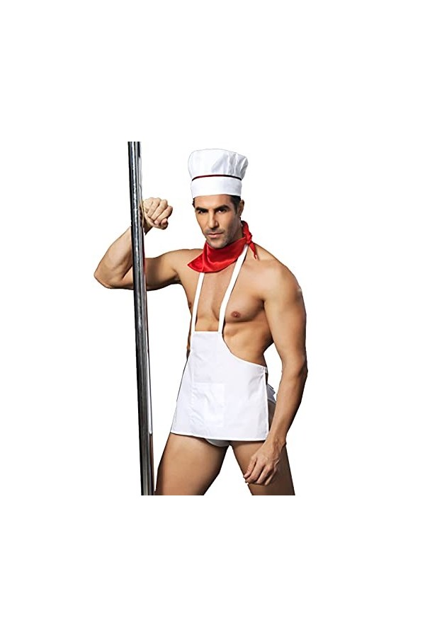 NC Lingerie sexy pour homme - Costume de chef - Costume de chef - Costume de jeu de rôle - Lingerie érotique pour homme