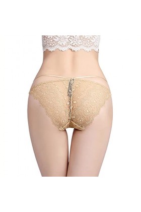 Culotte rayée pour femme - Grande taille - Culotte sexy en dentelle - Ruban en maille transparente - Sac à volants - Culotte 
