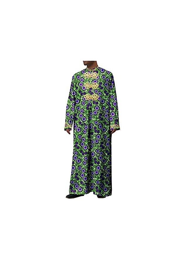 Manteaux longs Dashiki confortables Ankara à manches longues en dentelle Agbada pour homme