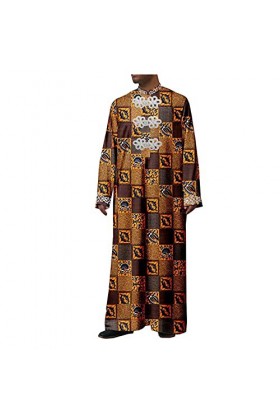 Manteaux longs Dashiki confortables Ankara à manches longues en dentelle Agbada pour homme