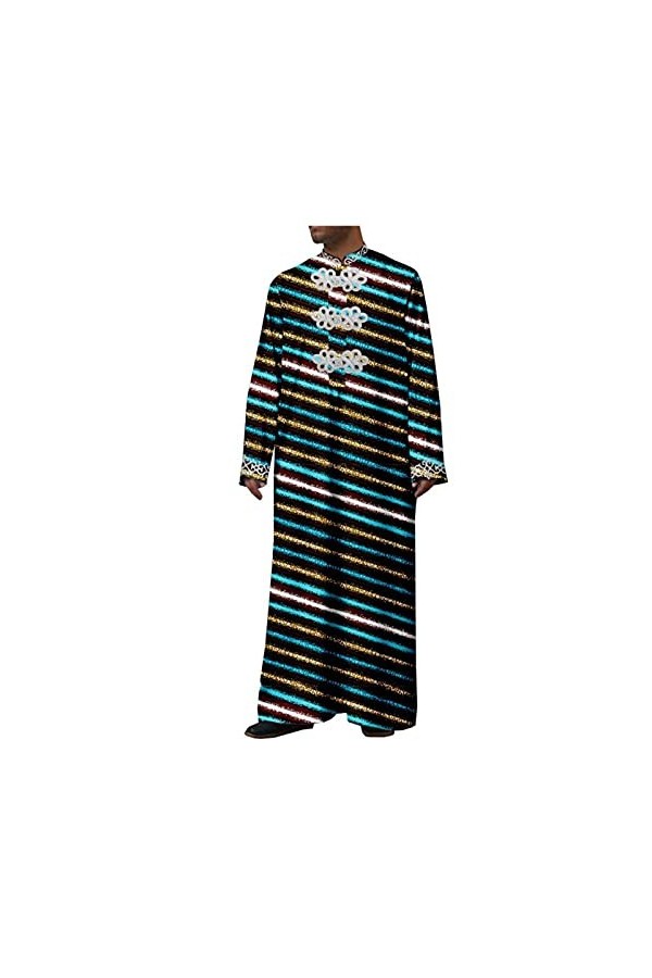 Manteaux longs Dashiki confortables Ankara à manches longues en dentelle Agbada pour homme