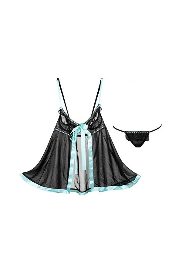 WFAR Sangle Sangle Elastic Tulle Nightdress Tulle Tuit Pantalons Studieurs Sexy sous-vêtements Mesdames Sanctionnés Séduiseur