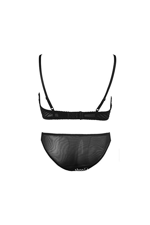 WFAR Ensemble de Dentelle brodée en Dentelle brodée à lépaule irrégulière en Dentelle Maille Soutien à la Dentelle Sexy Sexy