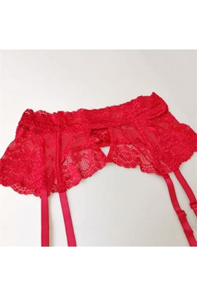 Nœud en Dentelle Rouge pour Femme, Taille Grande, Clips en métal, Porte-Jarretelles pour Bas, Lingerie Sexy, sous-vêtements, 