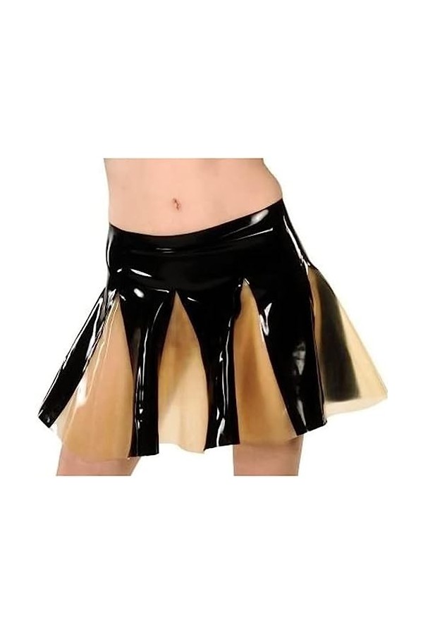 Jupes en Latex Sexy Mini Swing Noires Et Transparentes avec Bas en Caoutchouc,Couleur Personnalisée,XX-Grand