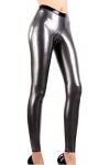 Leggings Longs En Latex Sexy En Étain Et Noir Avec Pantalon En Caoutchouc À Glissière À Lentrejambe,Couleur Personnalisée,3X