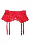 ZTTTD Bow en Dentelle Rouge for Femmes Creux dune Taille Plus Taille Clips métalliques Courrure de jarrete