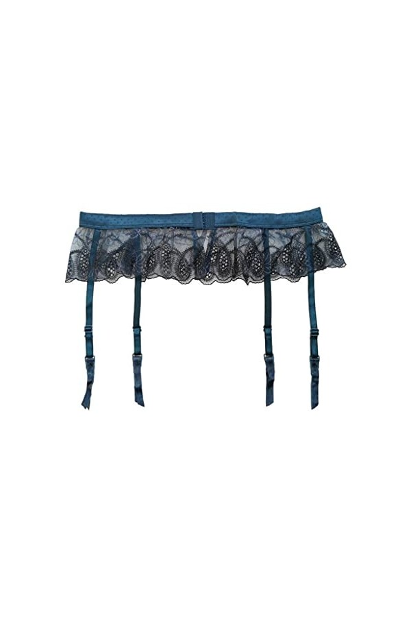 DLOETT Porte-jarretelles sexy en dentelle bleue avec clip en métal pour femme