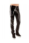 Vêtements en latex pour hommes Jeans en latex avec poches pantalons Jeans en latex lâches