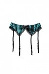 GJRFYJ Green Black Striped Dames Bow Lace Trim Butterfly Brodery Stockings Garter Sexy Lingerie Color : A, Size : One size 