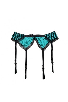 GJRFYJ Green Black Striped Dames Bow Lace Trim Butterfly Brodery Stockings Garter Sexy Lingerie Color : A, Size : One size 