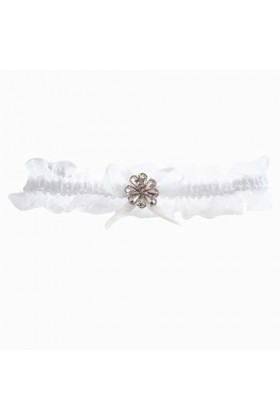 JJZXD Sexy Lace Flower Crystal Sthingestones Wedding Garter Belt Bridal Cighg Garter Garter Color : White, Size : 3pcs 