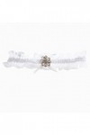 JJZXD Sexy Lace Flower Crystal Sthingestones Wedding Garter Belt Bridal Cighg Garter Garter Color : White, Size : 3pcs 