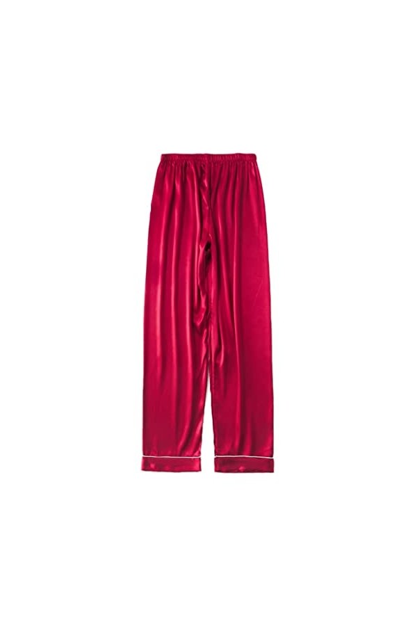 STRAW Printemps et été Pyjamas Lounge Lounge Négligée Soie Satin Pajamas Pajamas Pantalon Pantalon Pantalon Sleep Bas Color 