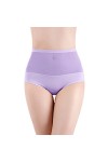 Culotte en dentelle de coton pour femme - Taille haute - Culotte sexy en maille de coton transparente - Culotte abdominale se