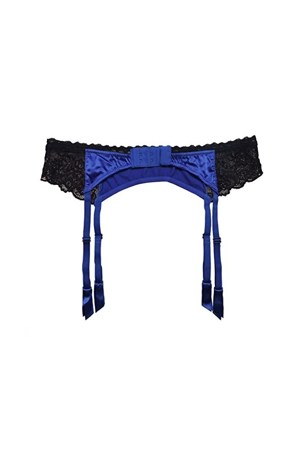 TONZN Bleu Noir Dentelle Satin métal Clips Arc Femmes Sexy jarretière pour Bas Bretelles Cadeau Lingerie sous-vêtements Styl