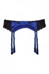 TONZN Bleu Noir Dentelle Satin métal Clips Arc Femmes Sexy jarretière pour Bas Bretelles Cadeau Lingerie sous-vêtements Styl