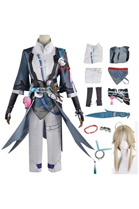 Foanja Yanqing Déguisement Homme Cosplay Anime Honkai Star Rail Himeko Complets Jeux Uniformes et Accessoires Perruques pour 