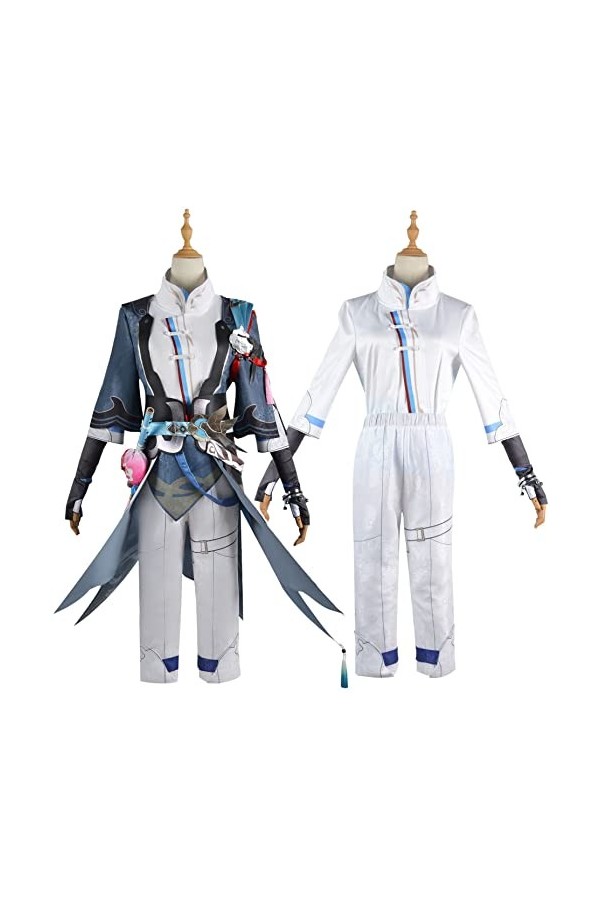 Foanja Yanqing Déguisement Homme Cosplay Anime Honkai Star Rail Himeko Complets Jeux Uniformes et Accessoires Perruques pour 