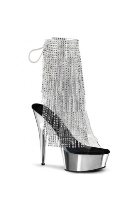 PROMI Talon Aiguille Talons Hauts 15cm Tassel Fine Heel Stage Pole Dancing Low Boots-Purple 2||37